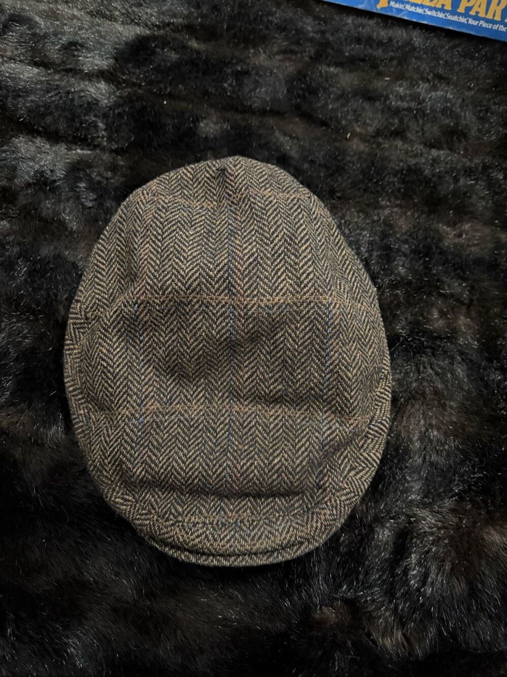 Stetson Sussex Woolrich Newsboy Hat Wool Brown Herringbone L